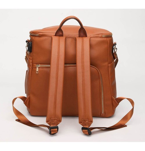 Faux Leather Maternity Backpack